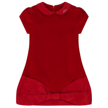 Girls Red Bow Dress
